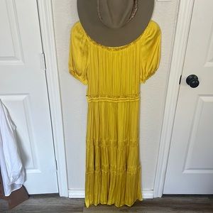 Yellow Satin Dress